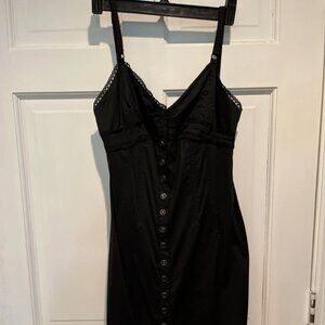 NWT DOLCE GABBANA D&G Vintage Black 90s/00s Corset Bustier Slip Dress 42 IT/6 US